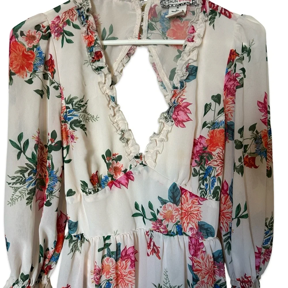 Flying Tomato Floral V-Neck Ruffle Dress - Picture 2 of 7